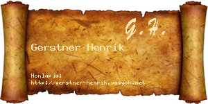 Gerstner Henrik névjegykártya